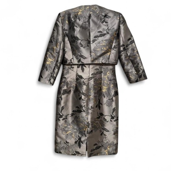 Tahari Gray Two Piece Set Sleeveless Dress & Jacket Size 2 - Picture 5 of 7